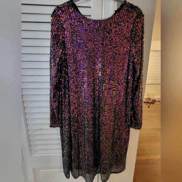 Tfmc Dresses | Women's Sequin Maternity Mini Dress S:14 | Color: Blue/Purple | Size: 14m | Lemmerrc's Closet